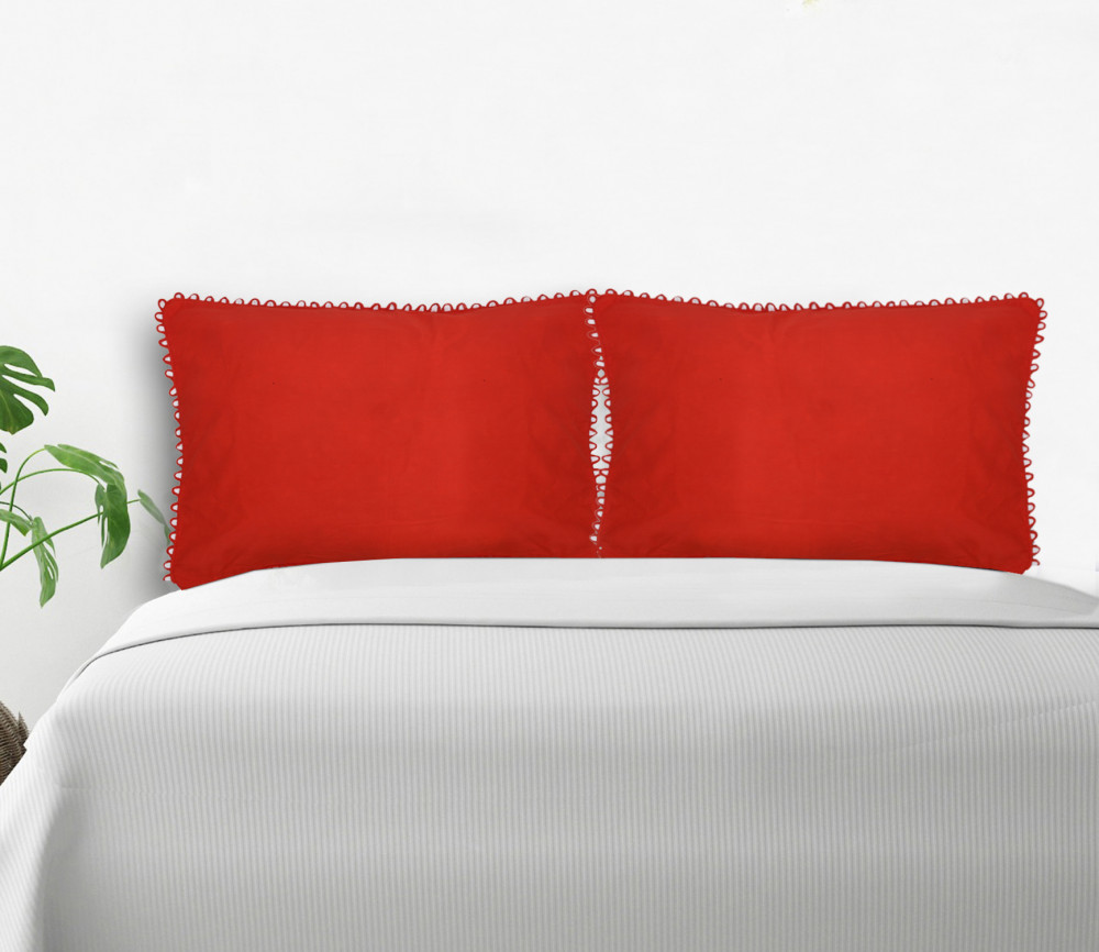 Kuber Industries Cotton Pillow Cover Set-17&quot;x24&quot; (Red) Luxury Pillow Covers-KUBMART3384
