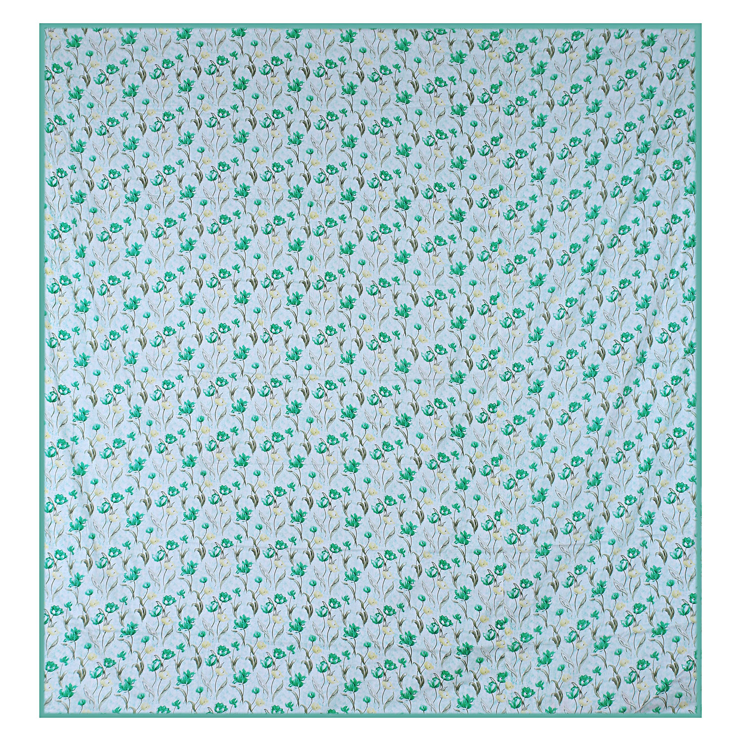 Kuber Industries Cotton Soft Lightweight Floral Design Reversible Single Bed Dohar | Blanket | AC Quilt for Home & Travel (Green)