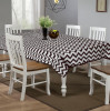 Kuber Industries Cotton Zig Zag Print 6 Seater Dining Table Cover/Table Cloth For Home &amp; Dining Table (Brown) 54KM4374