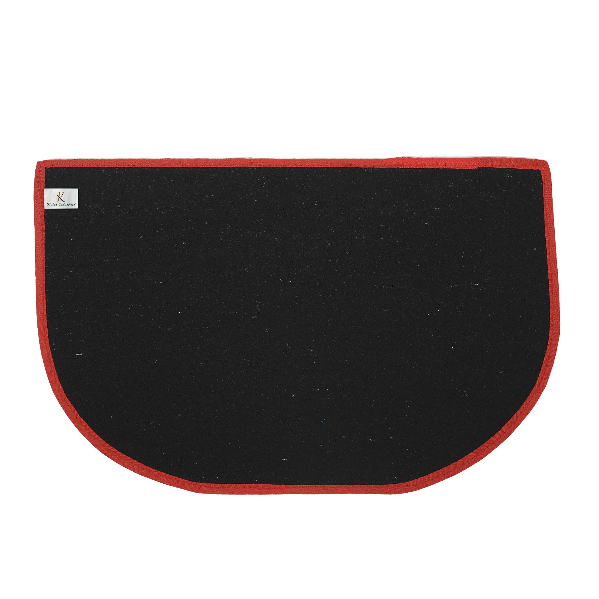 Kuber Industries D-Shape Durable Microfiber Door Mat, Heavy Duty Doormat, Indoor Outdoor, Easy Clean, Waterproof, Low-Profile Mats for Entry, Patio, Garage (14'' x 23'',Red)-KUBMRT12147