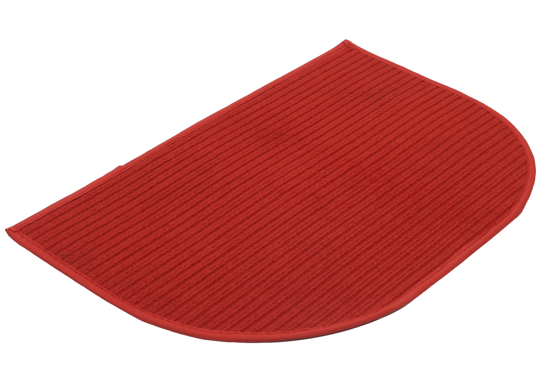 Kuber Industries D-Shape Durable Microfiber Door Mat, Heavy Duty Doormat, Indoor Outdoor, Easy Clean, Waterproof, Low-Profile Mats for Entry, Patio, Garage (14'' x 23'',Red)-KUBMRT12147