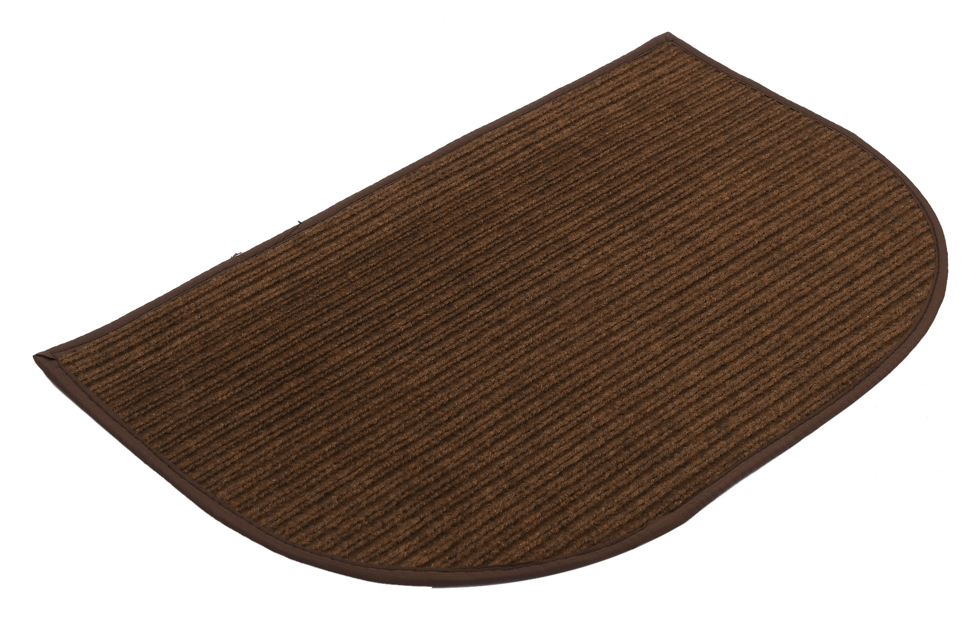 Kuber Industries D-Shape Durable Microfiber Door Mat, Heavy Duty Doormat, Indoor Outdoor, Easy Clean, Waterproof, Low-Profile Mats for Entry, Patio, Garage (14'' x 23'',Brown)-KUBMRT12177