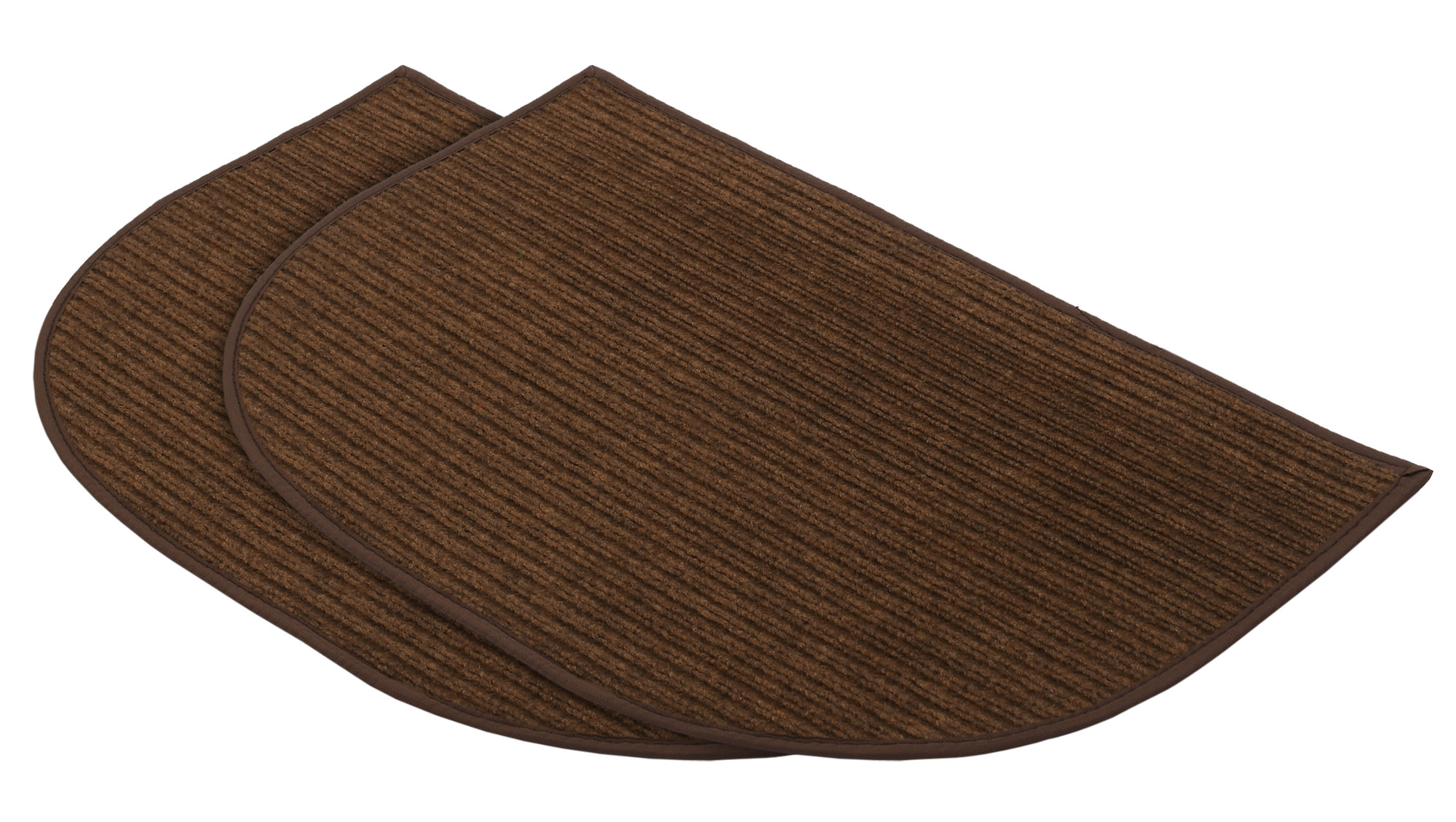 Kuber Industries D-Shape Durable Microfiber Door Mat, Heavy Duty Doormat, Indoor Outdoor, Easy Clean, Waterproof, Low-Profile Mats for Entry, Patio, Garage (14'' x 23'',Brown)-KUBMRT12177