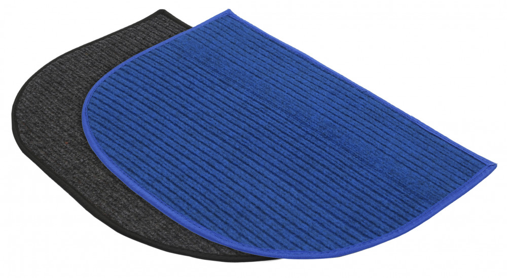 Kuber Industries D-Shape Microfiber Anti Slip 2 Pieces Door Mat (14&#039;&#039; x 23&#039;&#039;,Grey &amp; Blue)-KUBMRT12208