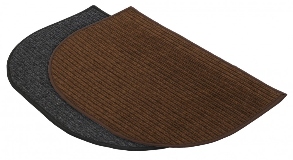 Kuber Industries D-Shape Microfiber Anti Slip 2 Pieces Door Mat (14&#039;&#039; x 23&#039;&#039;,Grey &amp; Brown)-KUBMRT12210