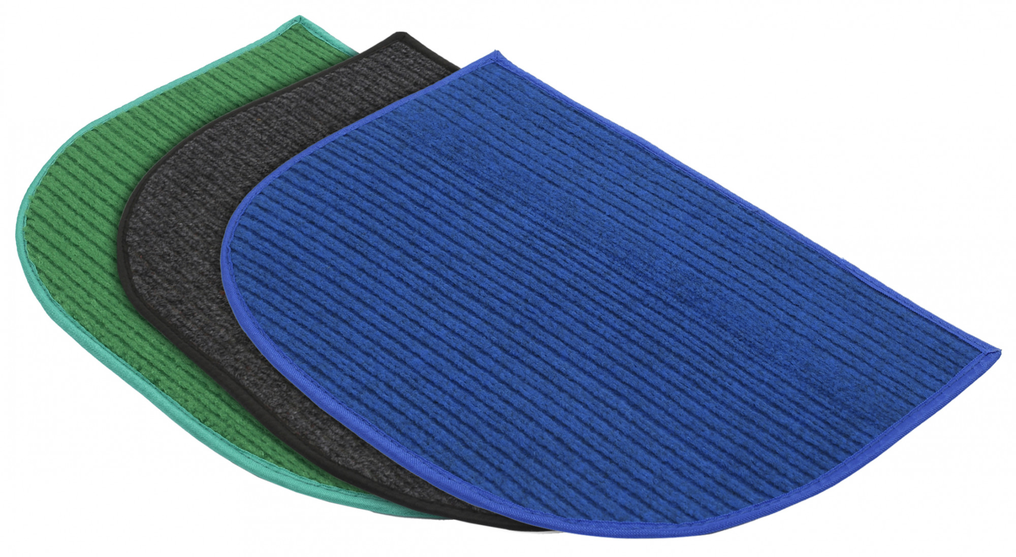 Kuber Industries D-Shape Microfiber Anti Slip 3 Pieces Door Mat (14'' x 23'',Green & Grey & Blue)-KUBMRT12228