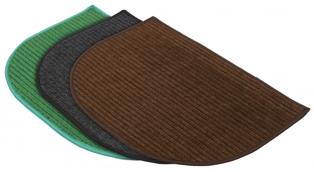 Kuber Industries D-Shape Microfiber Anti Slip 3 Pieces Door Mat (14&#039;&#039; x 23&#039;&#039;,Green &amp; Grey &amp; Brown)-KUBMRT12230