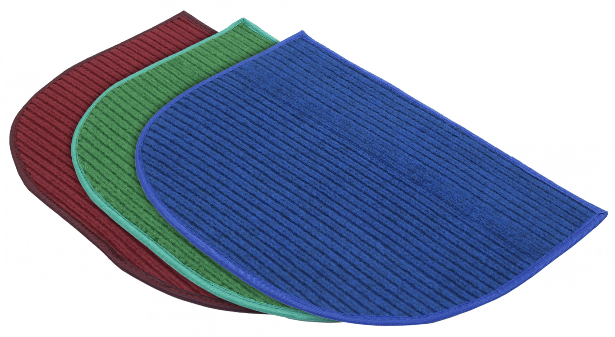 Kuber Industries D-Shape Microfiber Anti Slip 3 Pieces Door Mat (14'' x 23'',Maroon & Green & Blue)-KUBMRT12224
