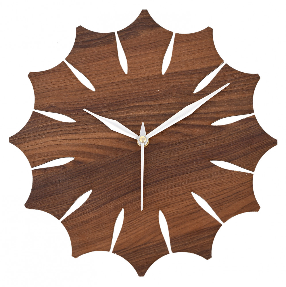 Kuber Industries Designer Home Decorative 10&quot; Wooden Wall Clock (Brown)