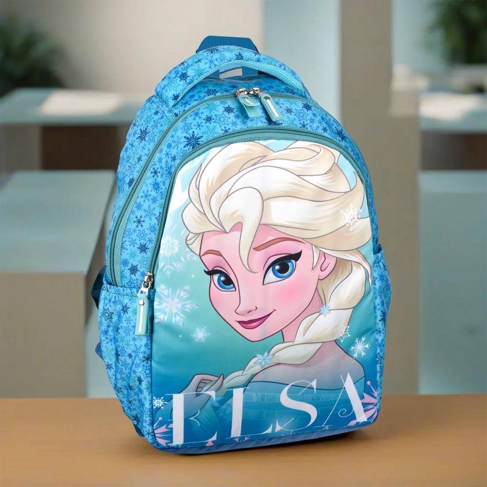 Kuber Industries Disney Elsa Backpack | School Backpack for Kids | College Backpack | School Bag for Boys &amp; Girls | 3 Compartments School Backpack | Spacious &amp; Multiple Pockets | Green