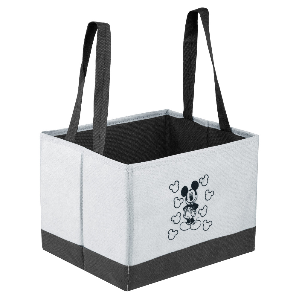 Kuber Industries Disney Mickey Drawer Storage Box | Storage Box for Clothes | Wardrobe Organizer for Books | Closet Box with Handle | Clothes Drawer Organizer | Small | Gray &amp; Black