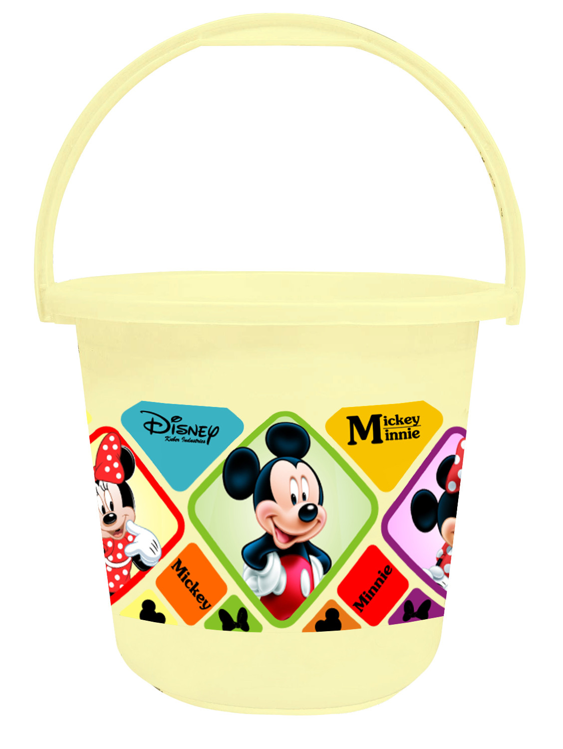 Kuber Industries Disney Mickey Minnie Print Unbreakable Virgin Plastic Strong Bathroom Bucket ,16 LTR (Pink & Cream & White)-Pack of 3 -HS_35_KUBMART17871