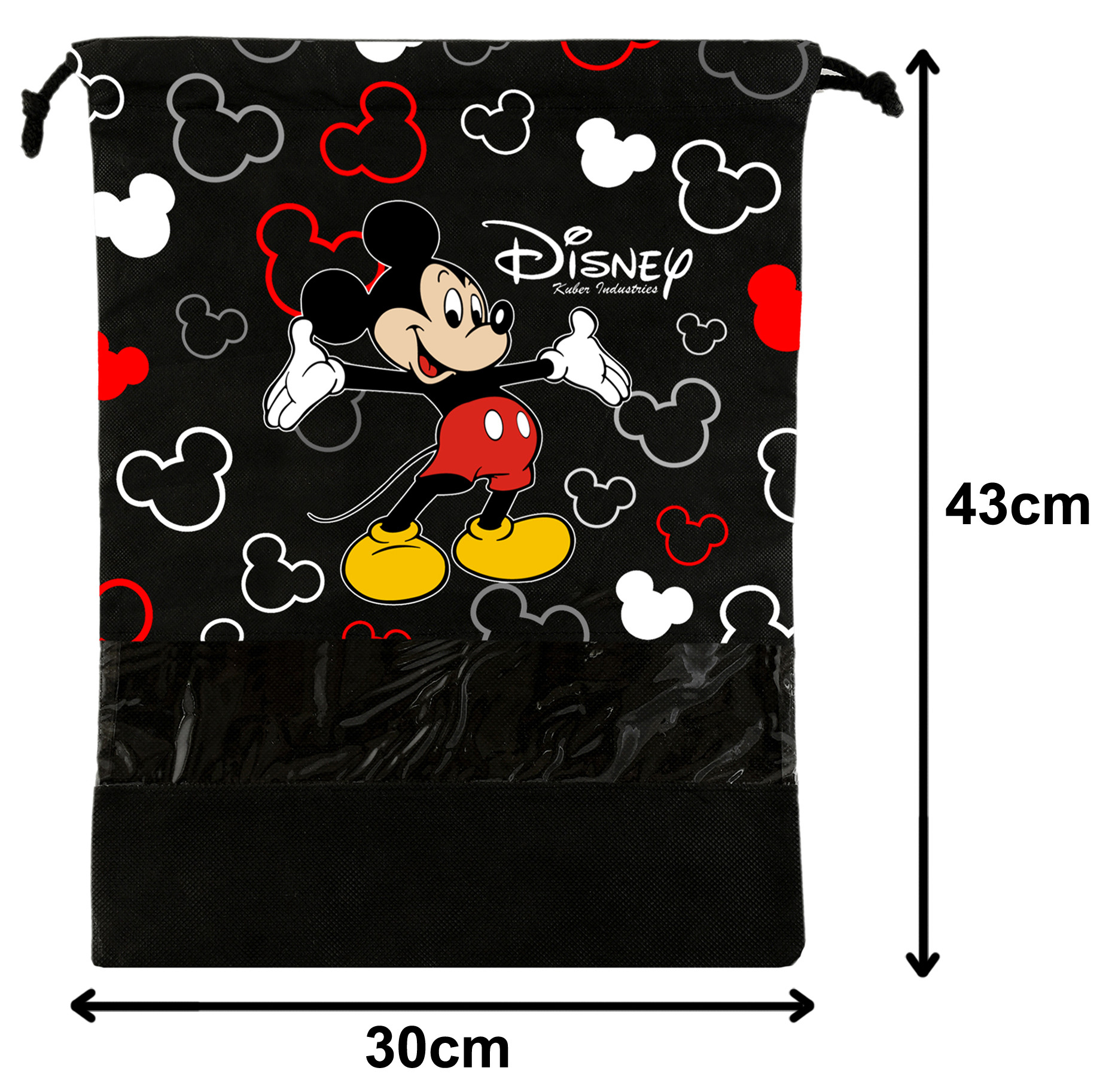 Kuber Industries Disney Mickey Print Non Woven Travel Shoe Cover, String Bag Organizer (Black) -HS_35_KUBMART17971