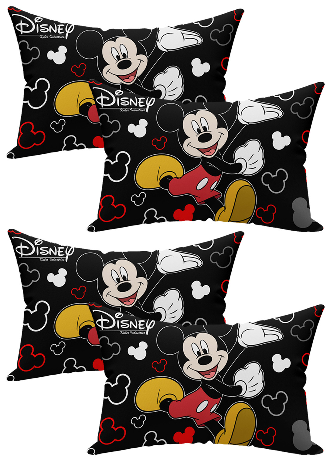 Kuber Industries Disney Mickey Print Silk Special long Crush Pillow Cover-Black