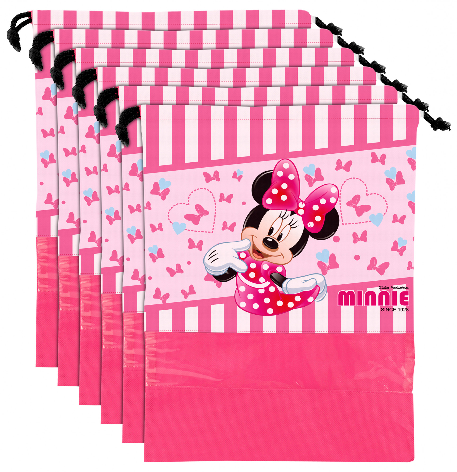 Kuber Industries Disney Minnie Print Non Woven Travel Shoe Cover, String Bag Organizer (Pink) -HS_35_KUBMART18003