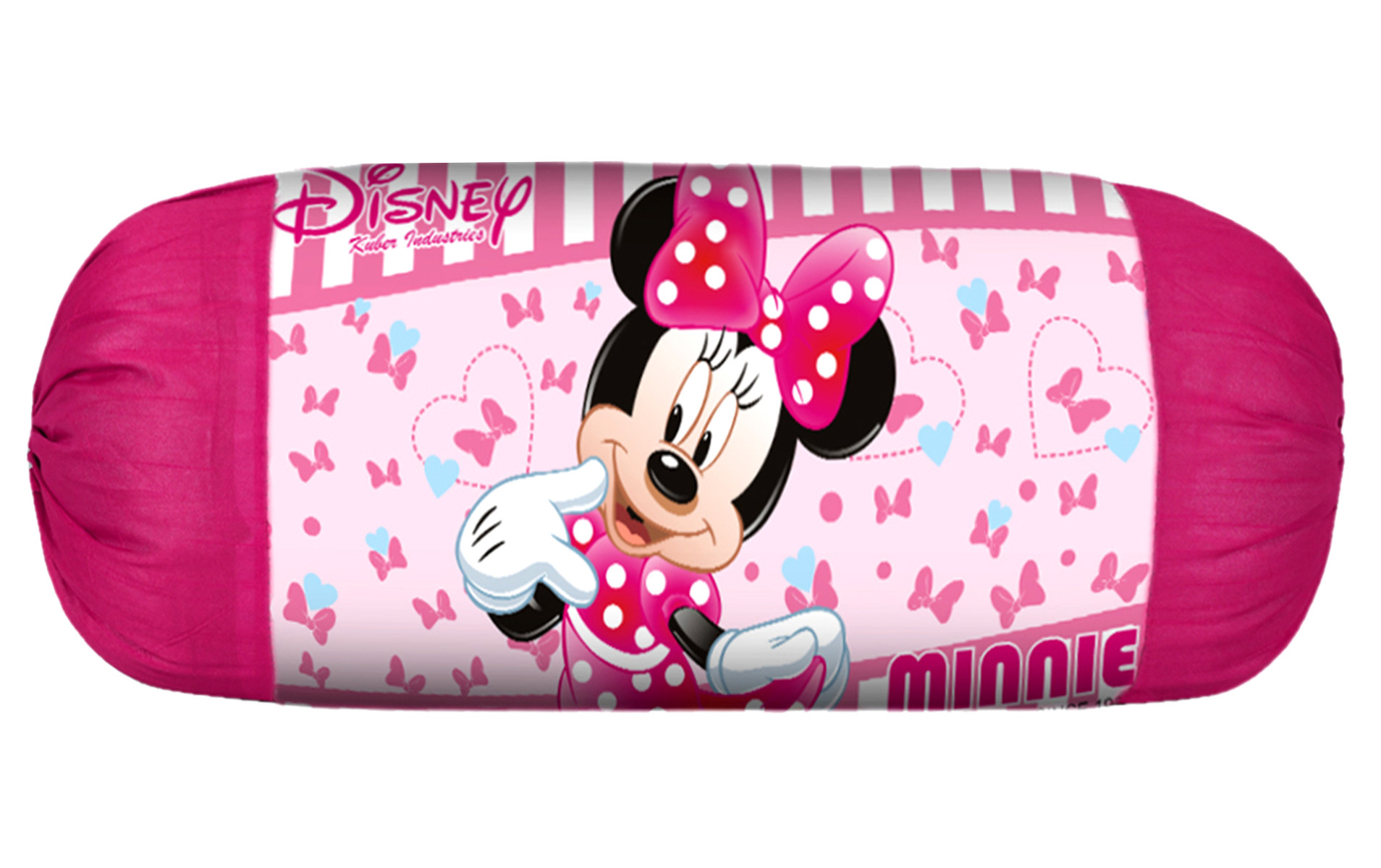 Kuber Industries Disney Minnie Print Silk Special long Crush Bolster Cover-Pink