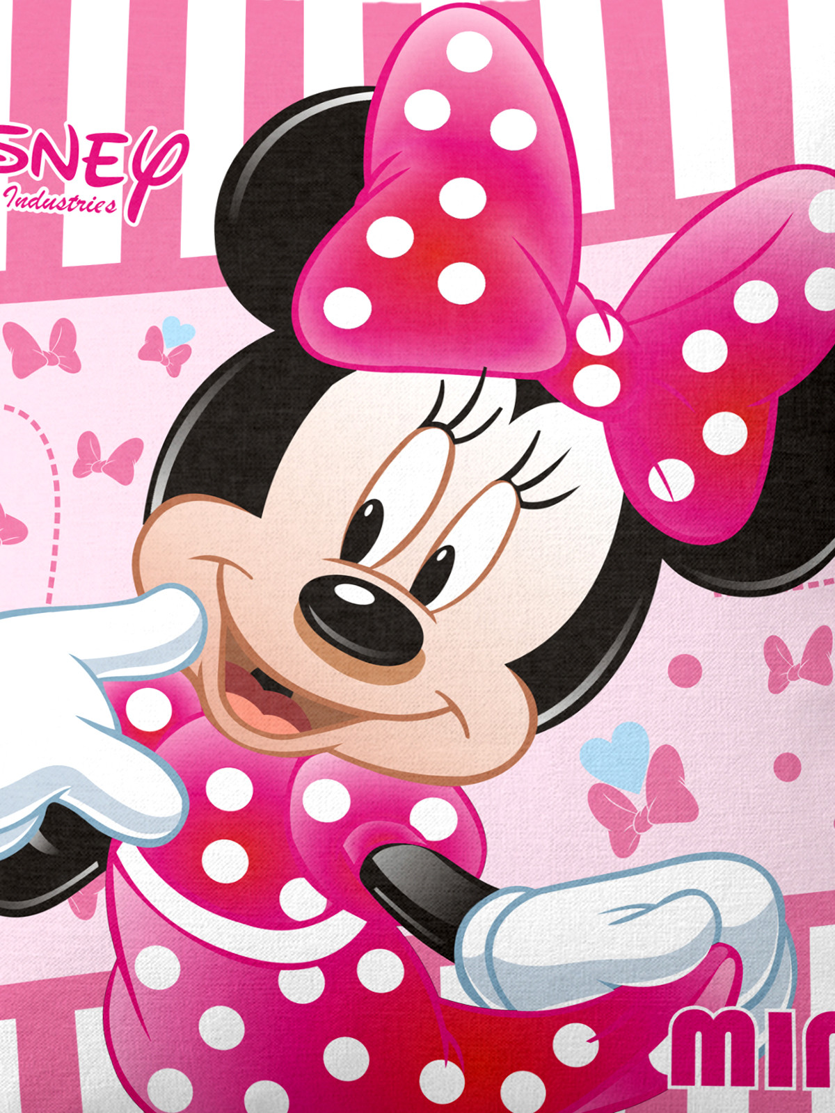 Kuber Industries Disney Minnie Print Silk Special long Crush Bolster Cover-Pink