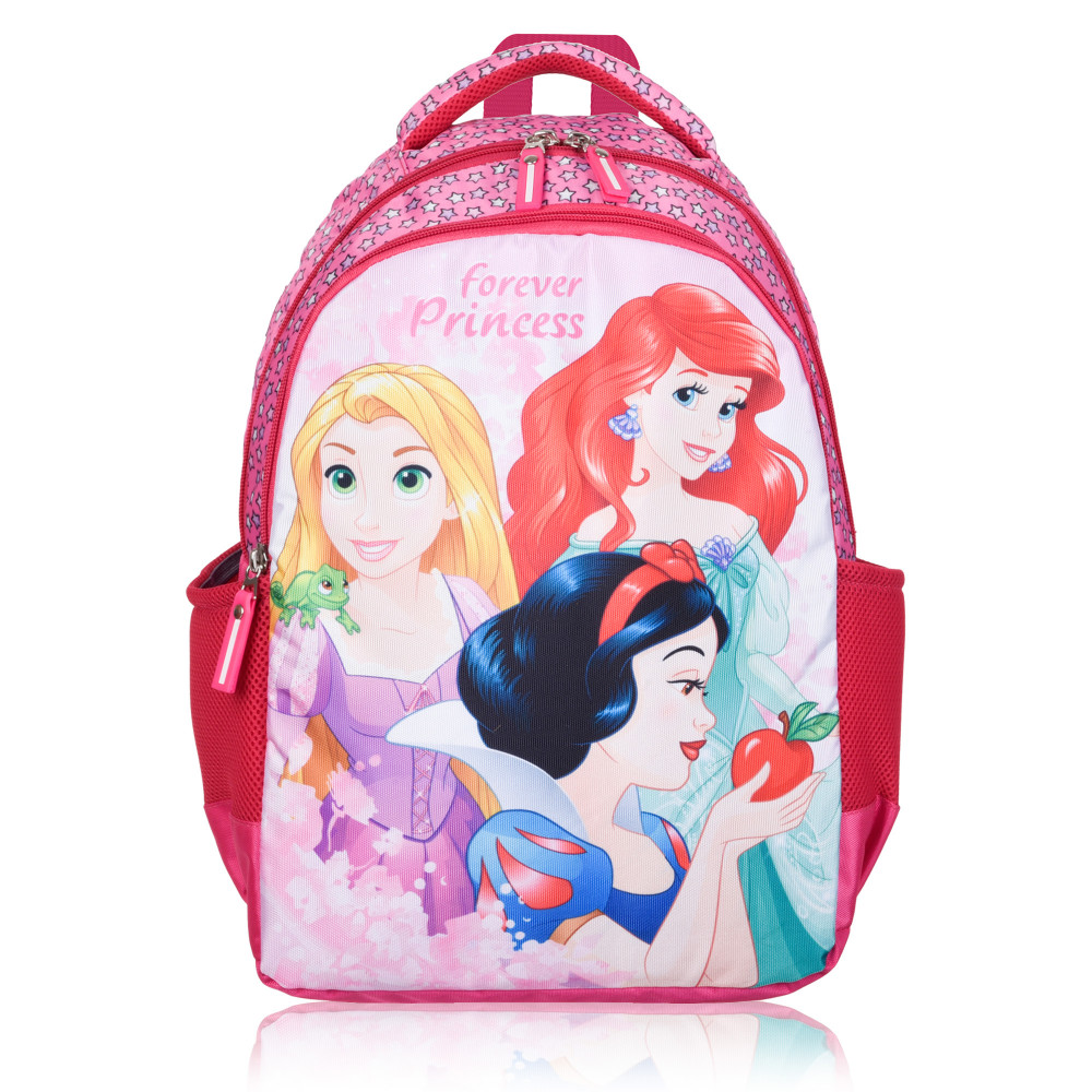 Kuber Industries Disney Princess Forever Backpack | School Backpack for Kids | College Backpack | School Bag for Boys &amp; Girls | 3 Compartments School Bag | Spacious &amp; Multiple Pockets | Pink
