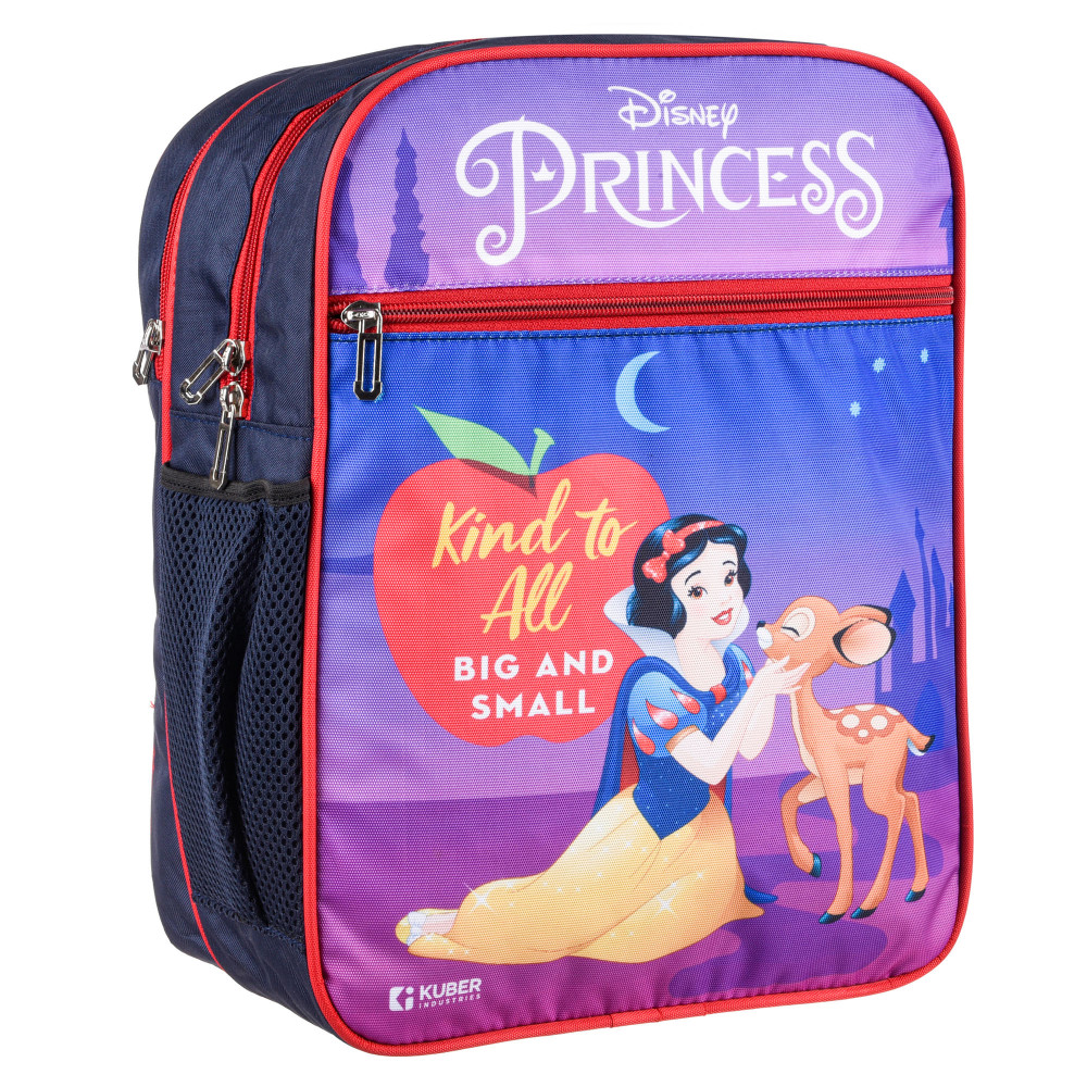 Kuber Industries Disney Princess Kind to All School Bags | Kids School Bags | Student Bookbag | Travel Backpack | School Bag for Girls &amp; Boys | School Bag with 3 Compartments | Purple