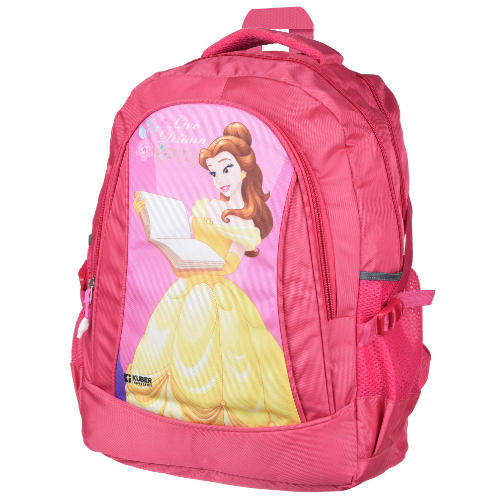 Kuber Industries Disney Princess Love The Dream School Bags | Kids School Bags | Student Bookbag | Travel Backpack | School Bag for Girls &amp; Boys | School Bag with 3 Compartments | Pink