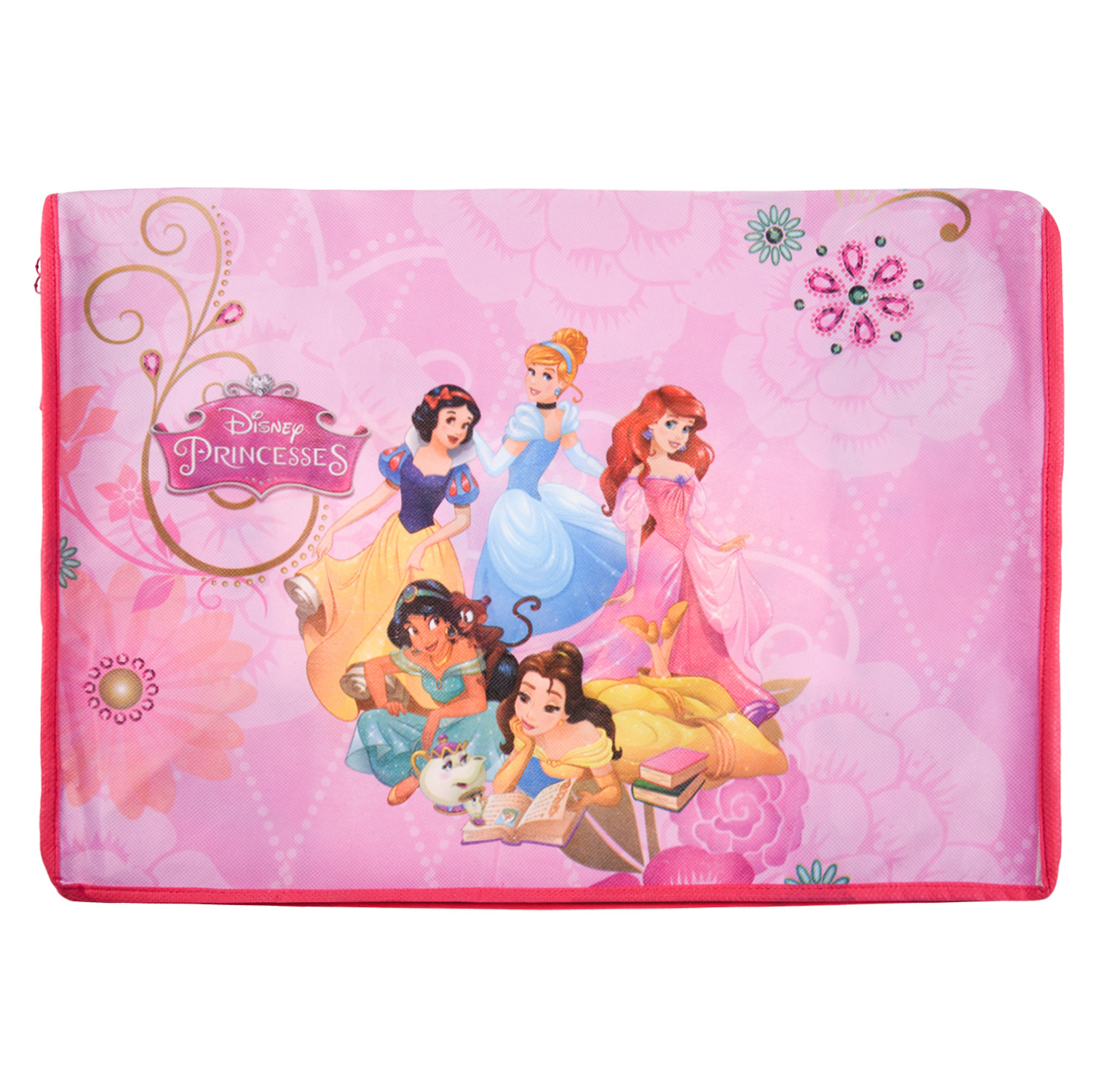 Kuber Industries Disney Princess Saree Cover | Saree Cover For Woman | Wardrobe Organizer for Travel | Saree Cover with Transparent window | Large| Pink