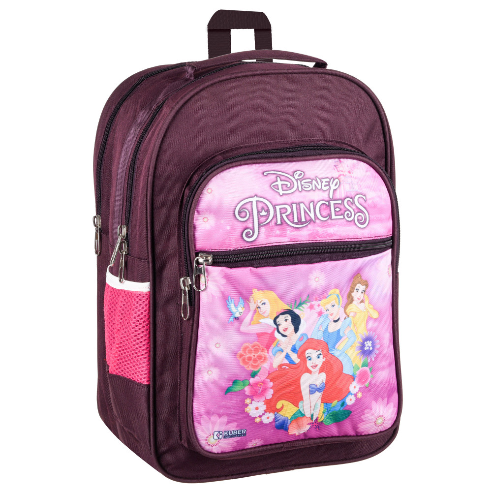 Kuber Industries Disney Princess School Bags | Kids School Bags | Student Bookbag | Travel Backpack | School Bag for Girls &amp; Boys | School Bag with 4 Compartments | Wine