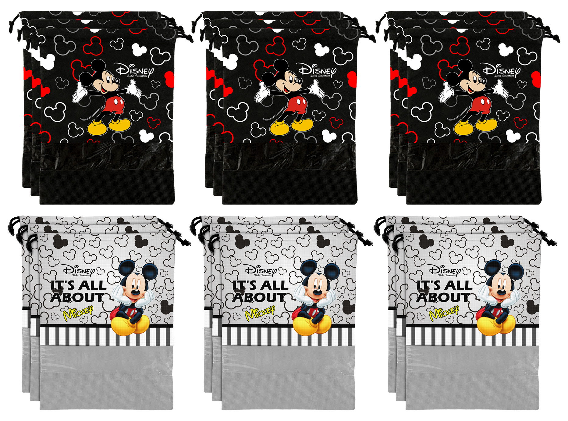 Kuber Industries Disney Print Non Woven Travel Shoe Cover, String Bag Organizer (Black & Grey) -HS_35_KUBMART18013