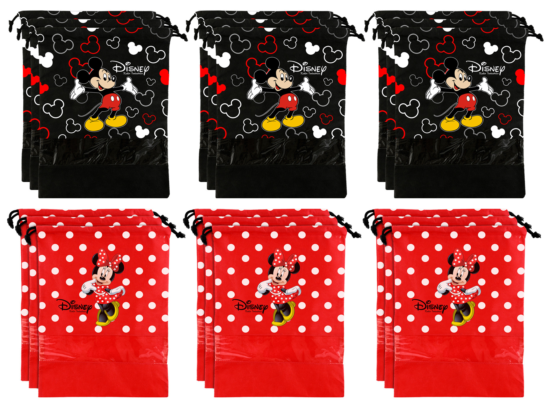 Kuber Industries Disney Print Non Woven Travel Shoe Cover, String Bag Organizer (Black & Red) -HS_35_KUBMART18015