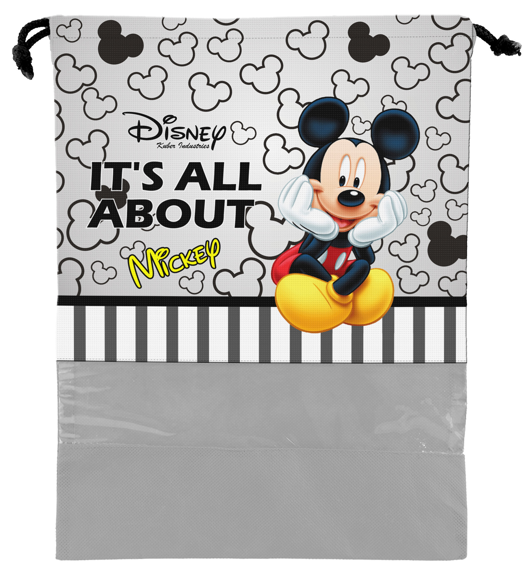 Kuber Industries Disney Print Non Woven Travel Shoe Cover, String Bag Organizer (Grey & Pink) -HS_35_KUBMART18027