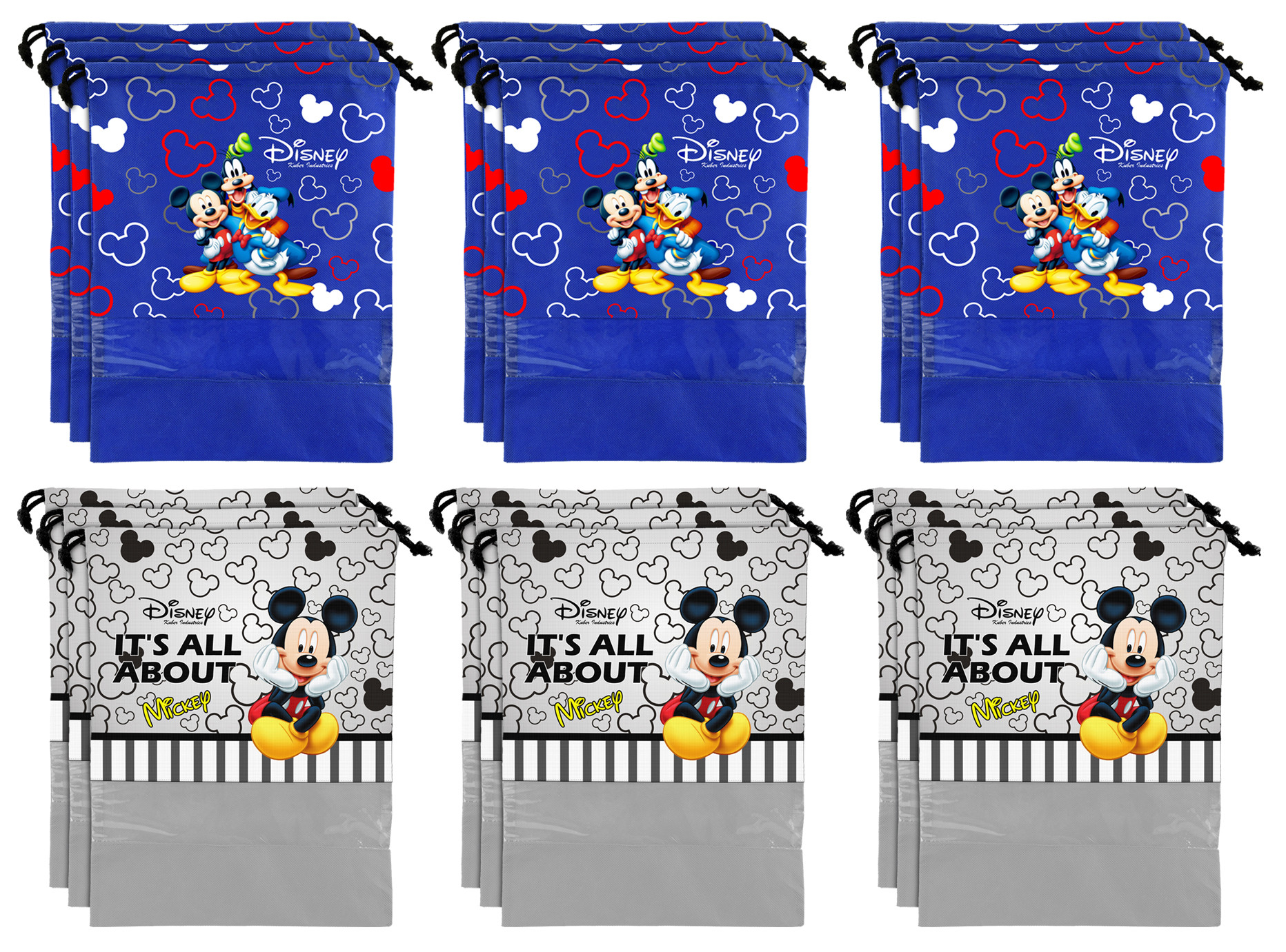 Kuber Industries Disney Print Non Woven Travel Shoe Cover, String Bag Organizer (Royal Blue & Grey) -HS_35_KUBMART18019