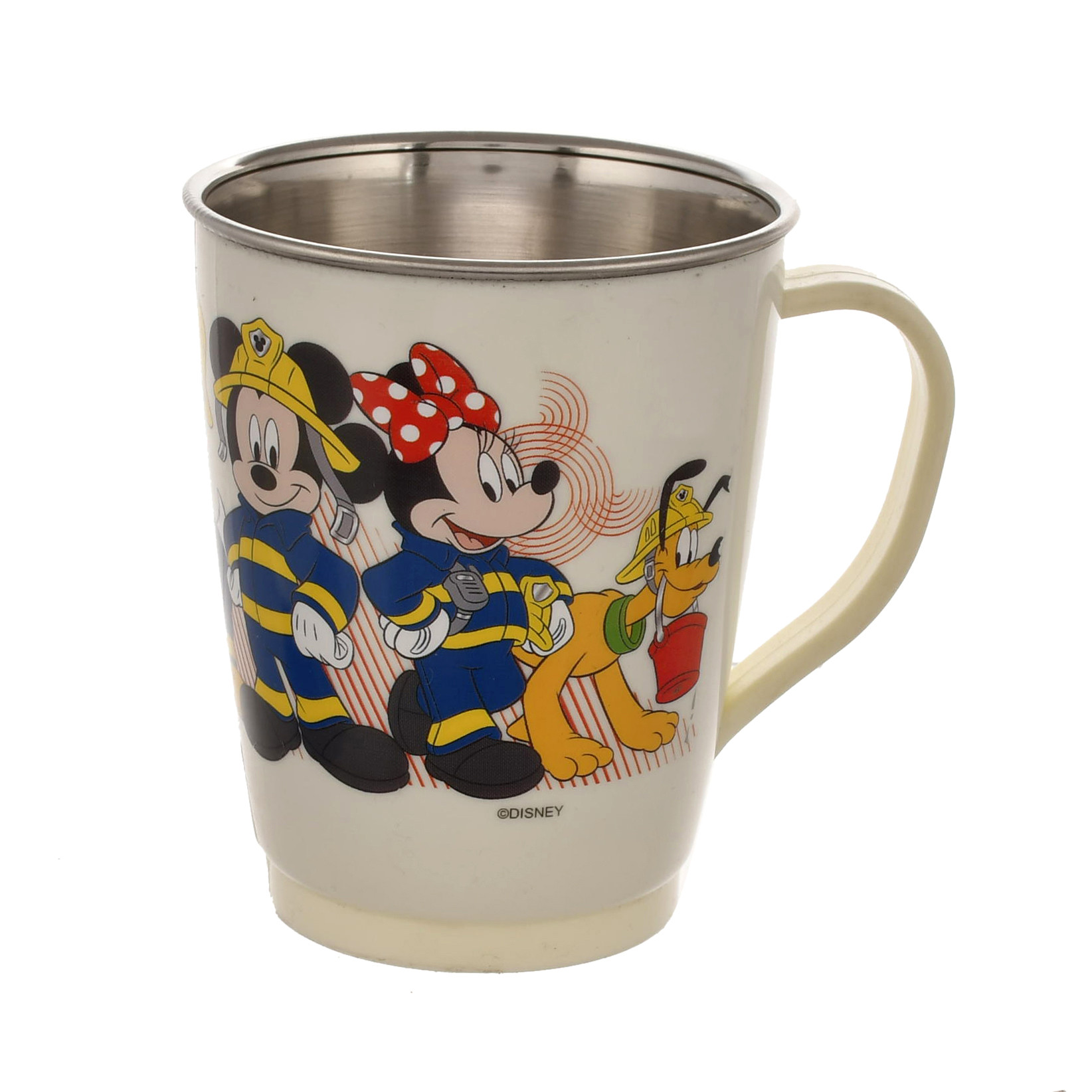 Kuber Industries Disney Printed Food Grade BPA Free Tea/Coffee Mug for Coffee Tea Cocoa, Camping Mugs with Lid, Pack of 2 (Grey & Cream)