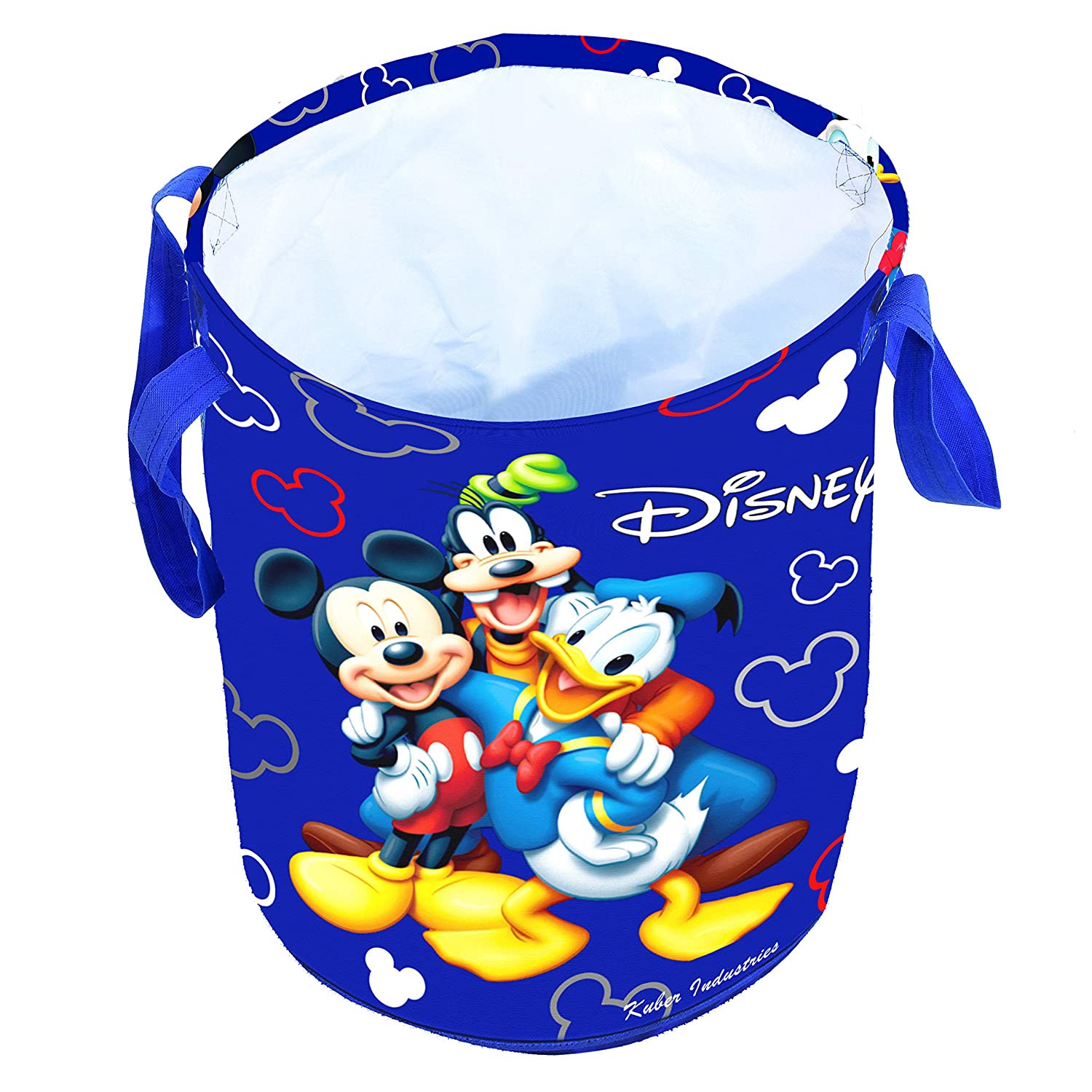 Kuber Industries Disney Team Mickey Print Non Woven Fabric Foldable Large Size Storage Cube Toy And Laundry Bag, Laundry Basket Organizer 45 L (Set Of 2,Royal Blue)