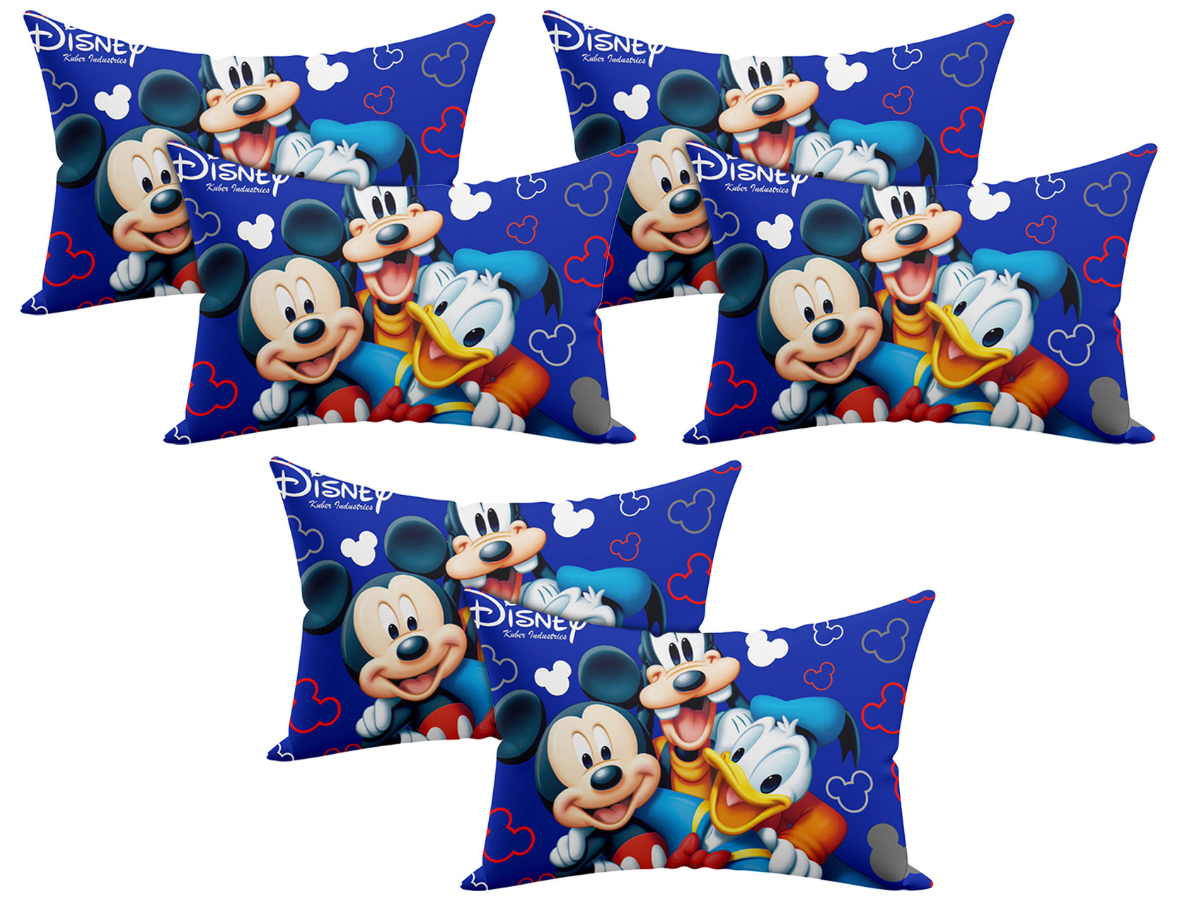 Kuber Industries Disney Team Mickey Print Silk Special long Crush Pillow Cover-Royal Blue