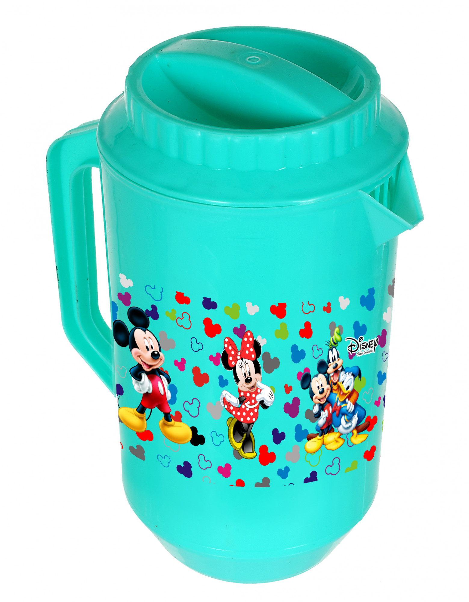 Kuber Industries Disney Team Mickey Print Unbreakable Multipurpose Plastic Water & Juice Jug With Lid,2 Ltr (Green)