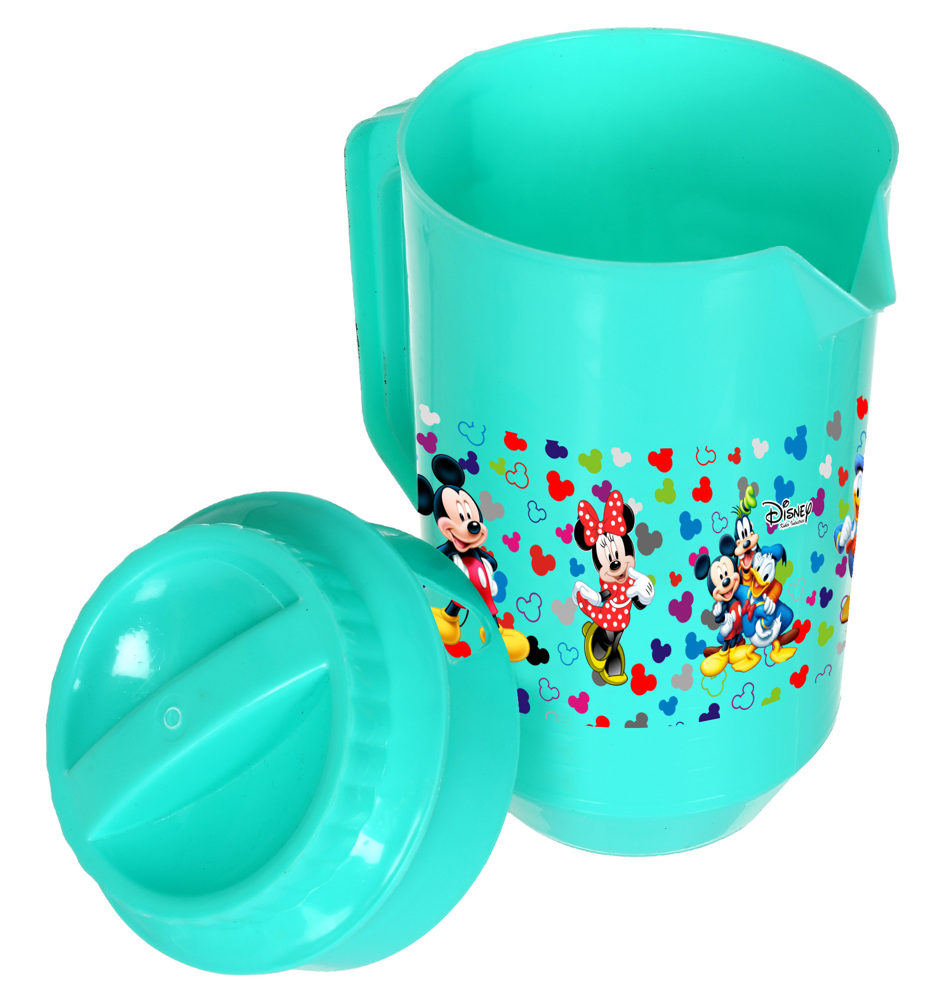 Kuber Industries Disney Team Mickey Print Unbreakable Multipurpose Plastic Water & Juice Jug With Lid,2 Ltr (Green)