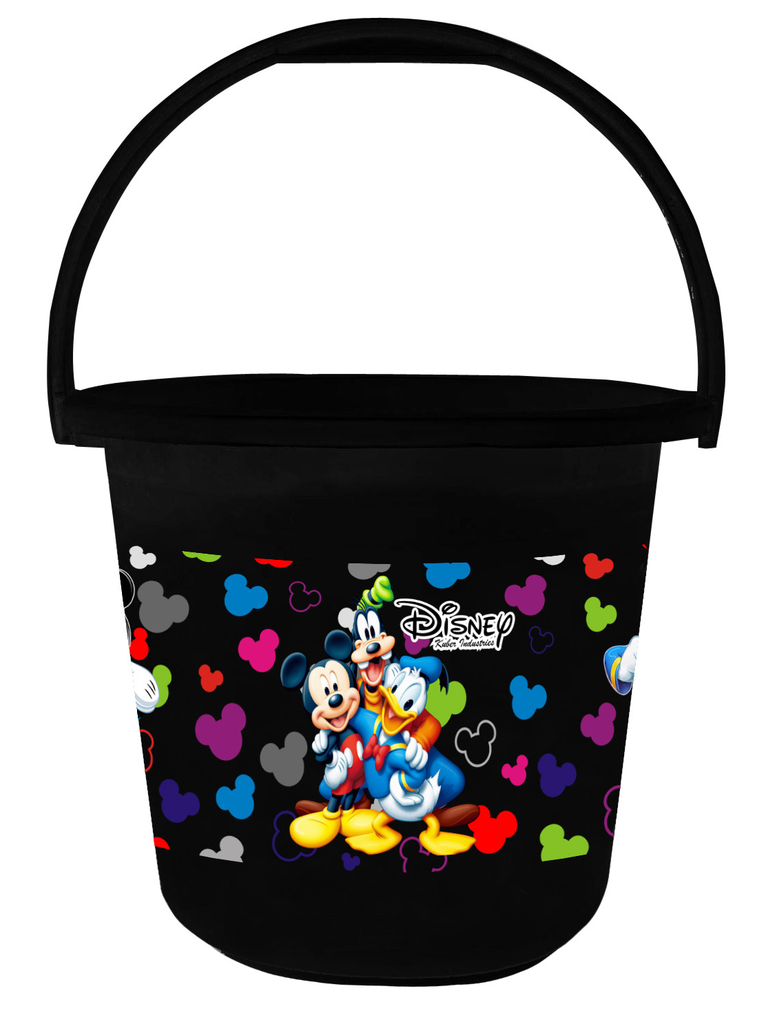 Kuber Industries Disney Team Mickey Print Unbreakable Virgin Plastic Strong Bathroom Bucket ,16 LTR (Cream & Black)-Pack of 2 -HS_35_KUBMART17417