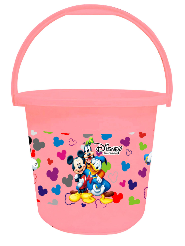 Kuber Industries Disney Team Mickey Print Unbreakable Virgin Plastic Strong Bathroom Bucket ,16 LTR (Pink) -HS_35_KUBMART17377