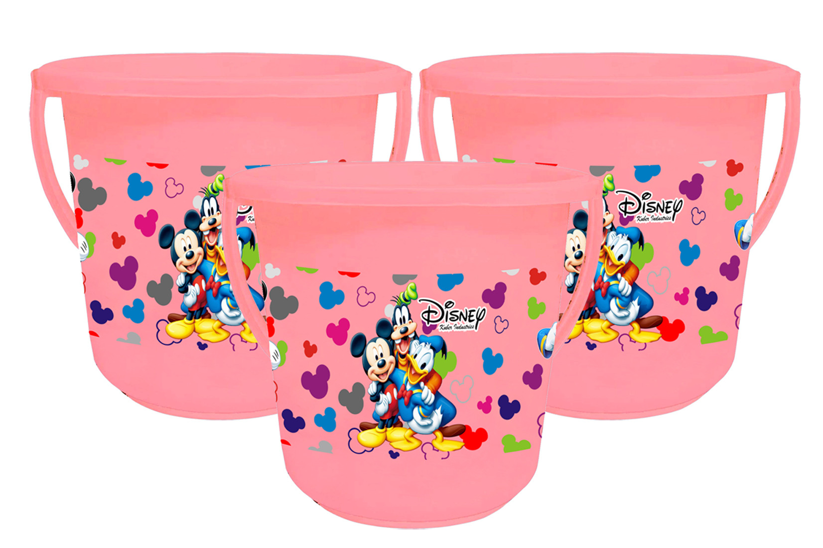 Kuber Industries Disney Team Mickey Print Unbreakable Virgin Plastic Strong Bathroom Bucket ,16 LTR (Pink) -HS_35_KUBMART17377