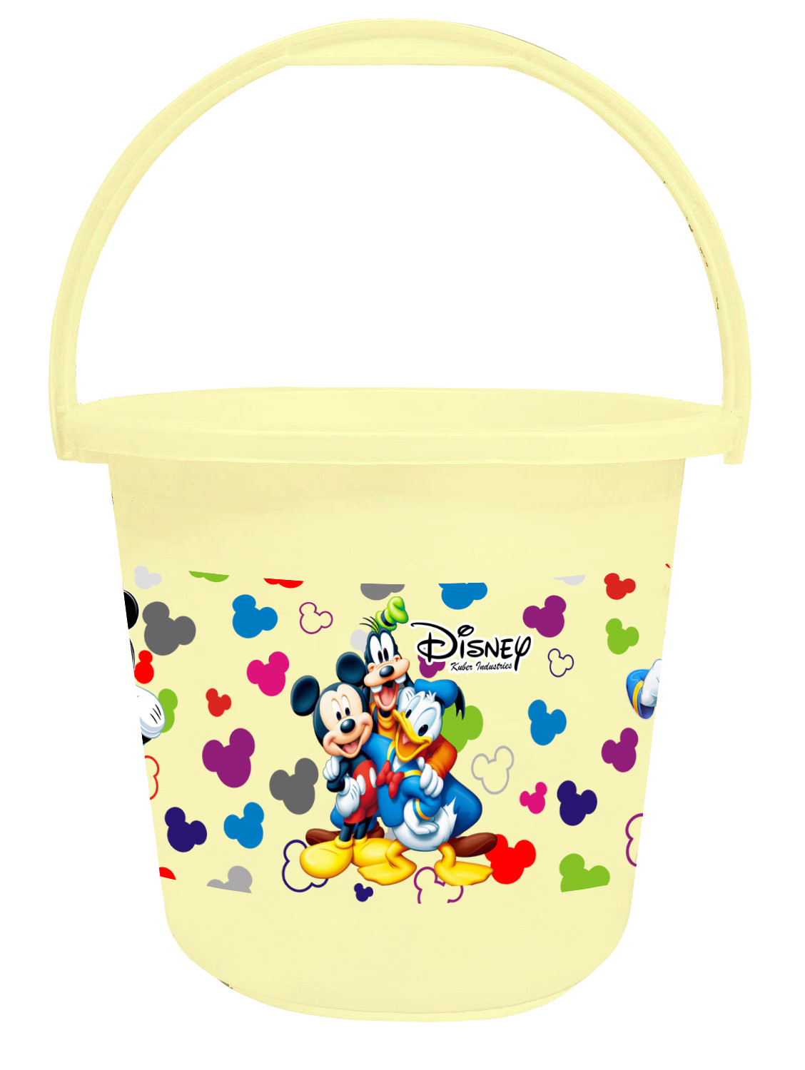 Kuber Industries Disney Team Mickey Print Unbreakable Virgin Plastic Strong Bathroom Bucket ,16 LTR (Pink & Cream & Blue)-Pack of 3 -HS_35_KUBMART17427