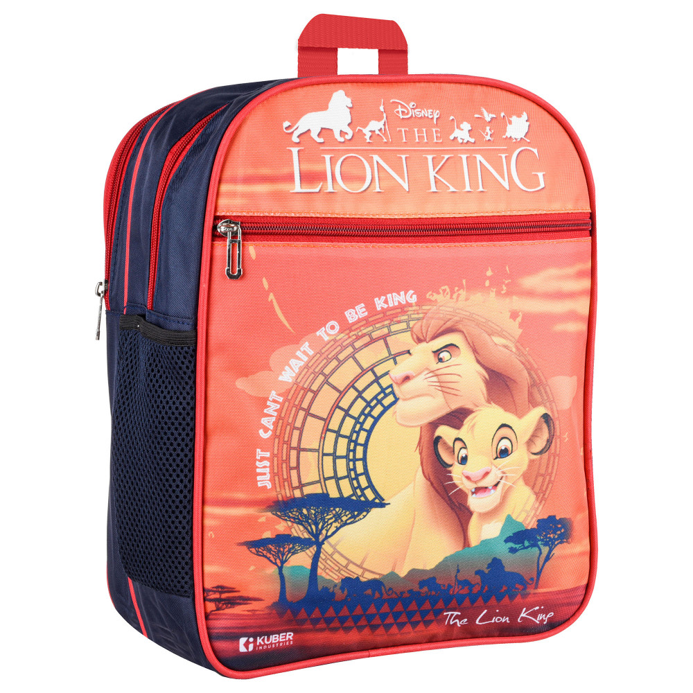 Kuber Industries Disney The Lion King School Bags | Kids School Bags | Student Bookbag | Travel Backpack | School Bag for Girls &amp; Boys | School Bag with 3 Compartments | Orange