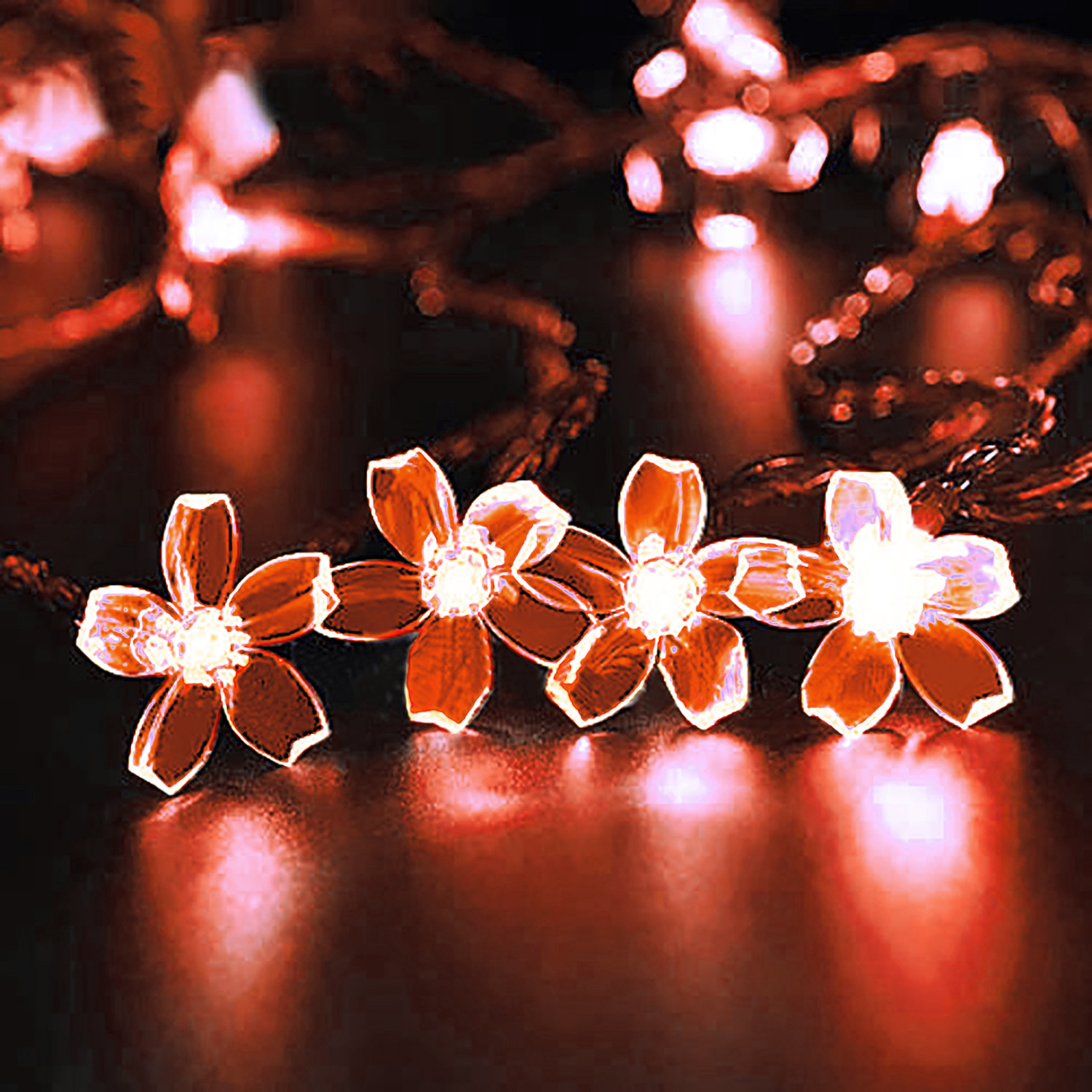Kuber Industries Diwali Lights | 14 Flower Fairy Lights for Diwali | Christmas | Home Decoration | Indoor & outdoor | Diwali Lights for Decoration | Crystal Flower | Brown