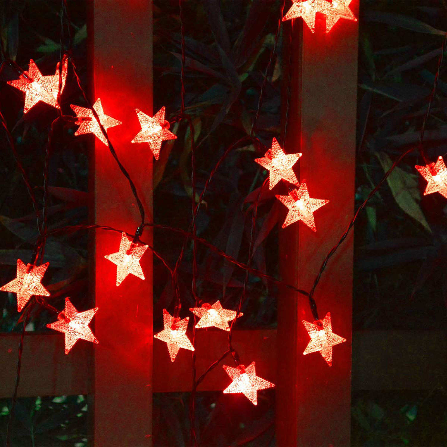 Kuber Industries Diwali Lights | 20 Stars Fairy Lights for Diwali | Christmas | Home Decoration | Indoor & outdoor | Diwali Lights for Decoration | Chota Star | Maroon