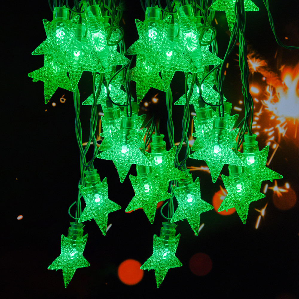 Kuber Industries Diwali Lights | 20 Stars Fairy Lights for Diwali | Christmas | Home Decoration | Indoor &amp; outdoor | Diwali Lights for Decoration | Chota Star | Green