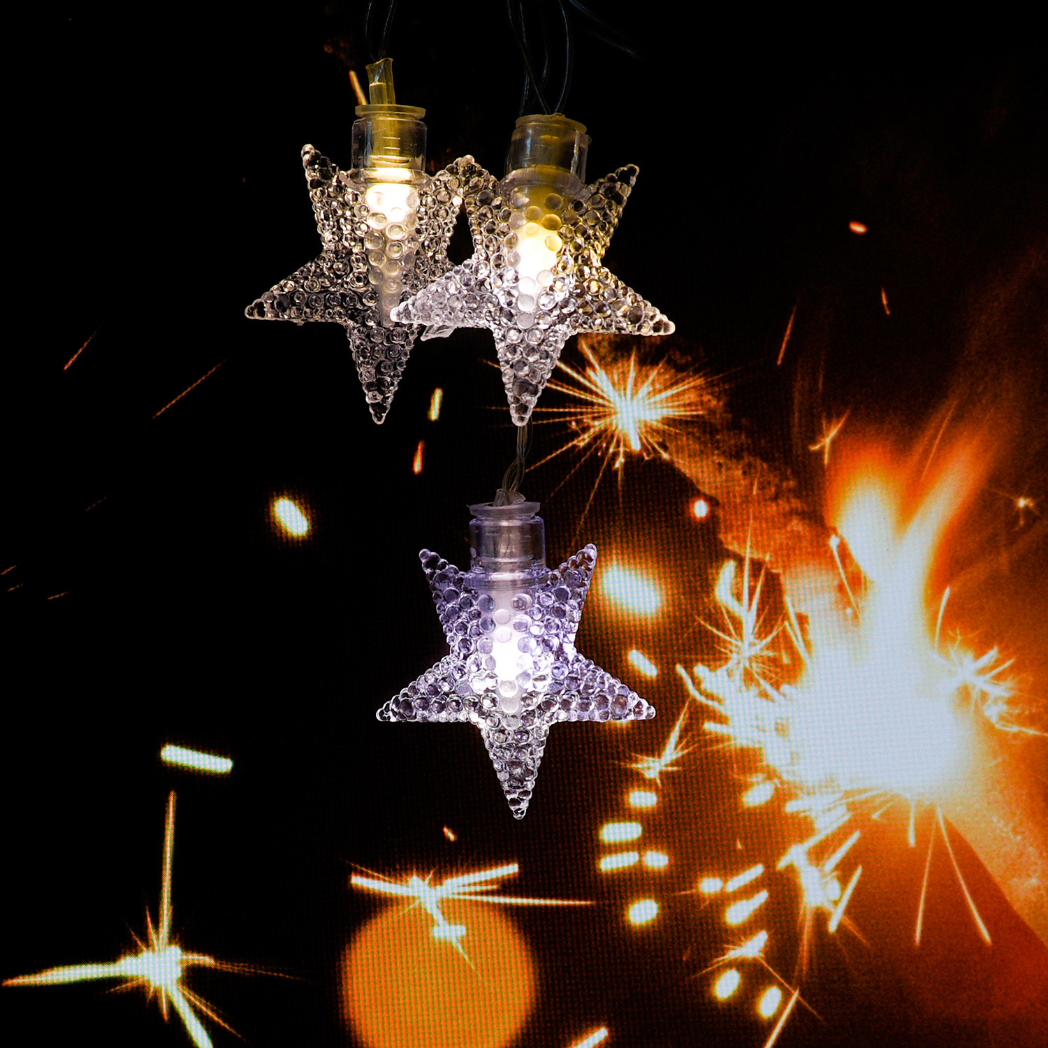 Kuber Industries Diwali Lights | 20 Stars Fairy Lights for Diwali | Christmas | Home Decoration | Indoor & outdoor | Diwali Lights for Decoration | Chota Star | Warm White