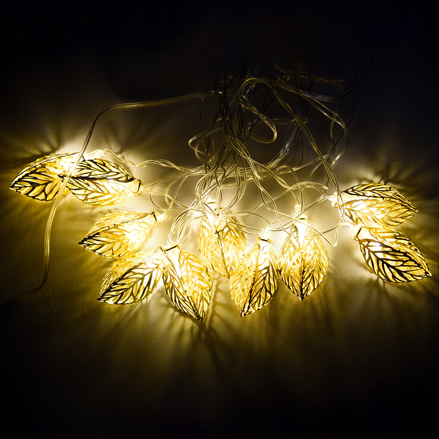 Kuber Industries Diwali Lights | Diwali String Light For Décor | Lights for Christmas | Lights for Navratri | Lights for Party | Lights for Indoor & Outdoor | Leaf String Lights | Golden