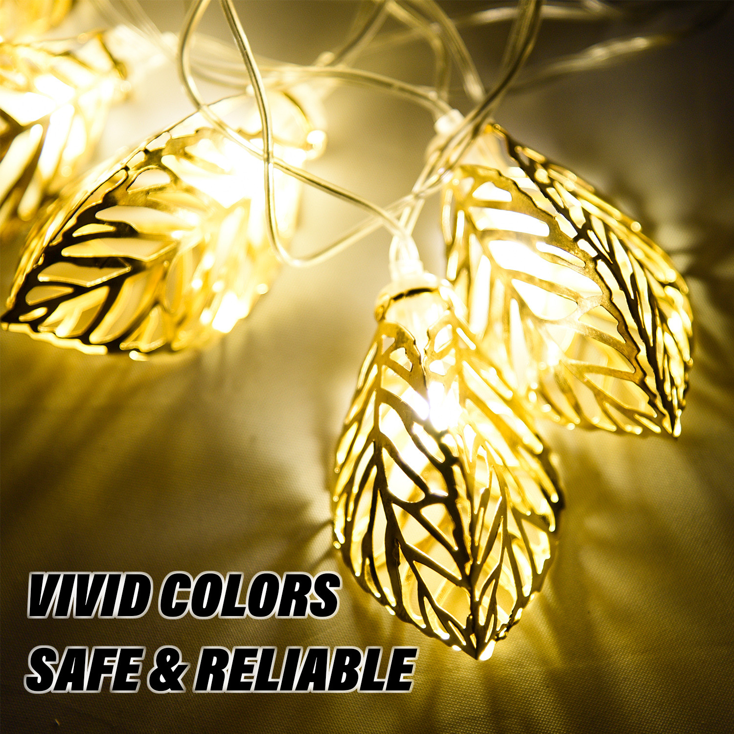 Kuber Industries Diwali Lights | Diwali String Light For Décor | Lights for Christmas | Lights for Navratri | Lights for Party | Lights for Indoor & Outdoor | Leaf String Lights | Golden
