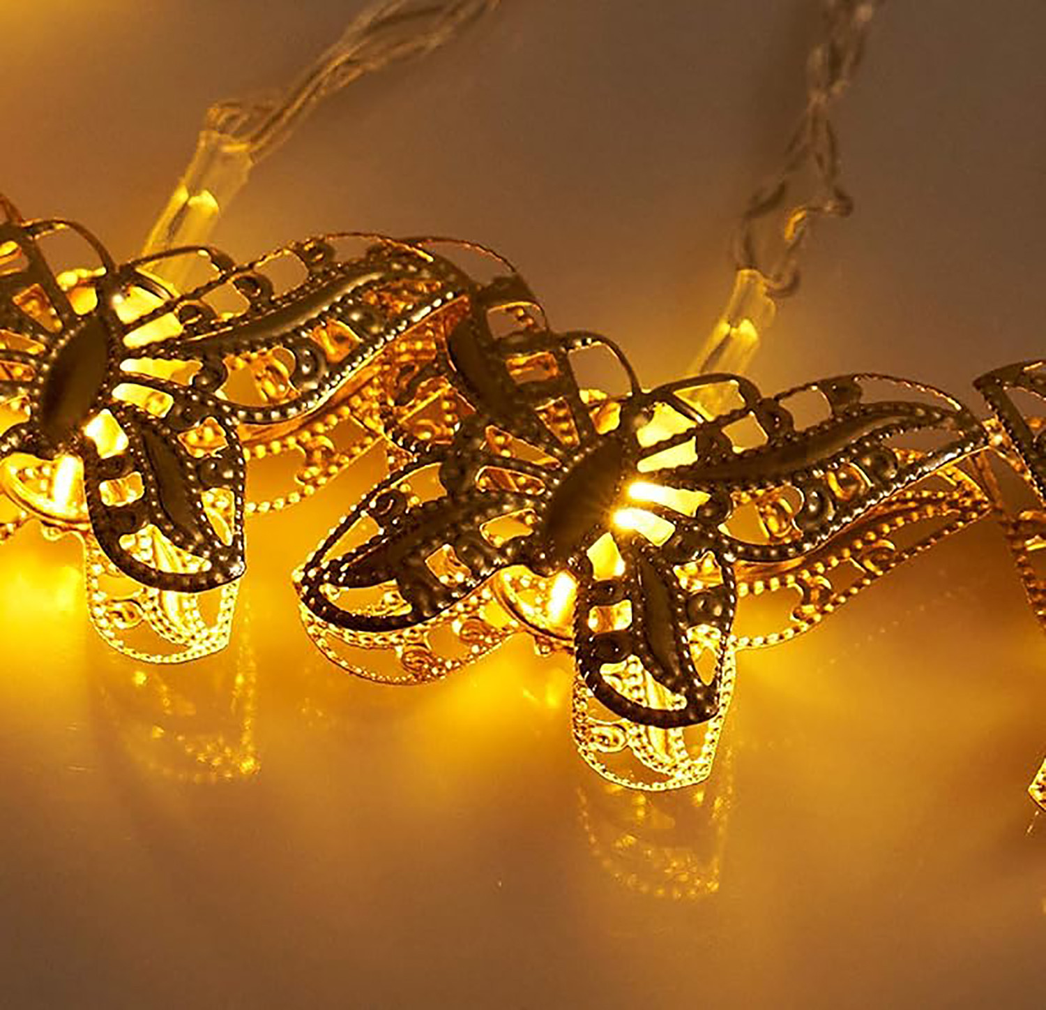 Kuber Industries Diwali Lights | Diwali String Light For Décor | Lights for Christmas | Lights for Navratri | Lights for Party | Lights for Indoor & Outdoor | Butterfly String Lights | Golden