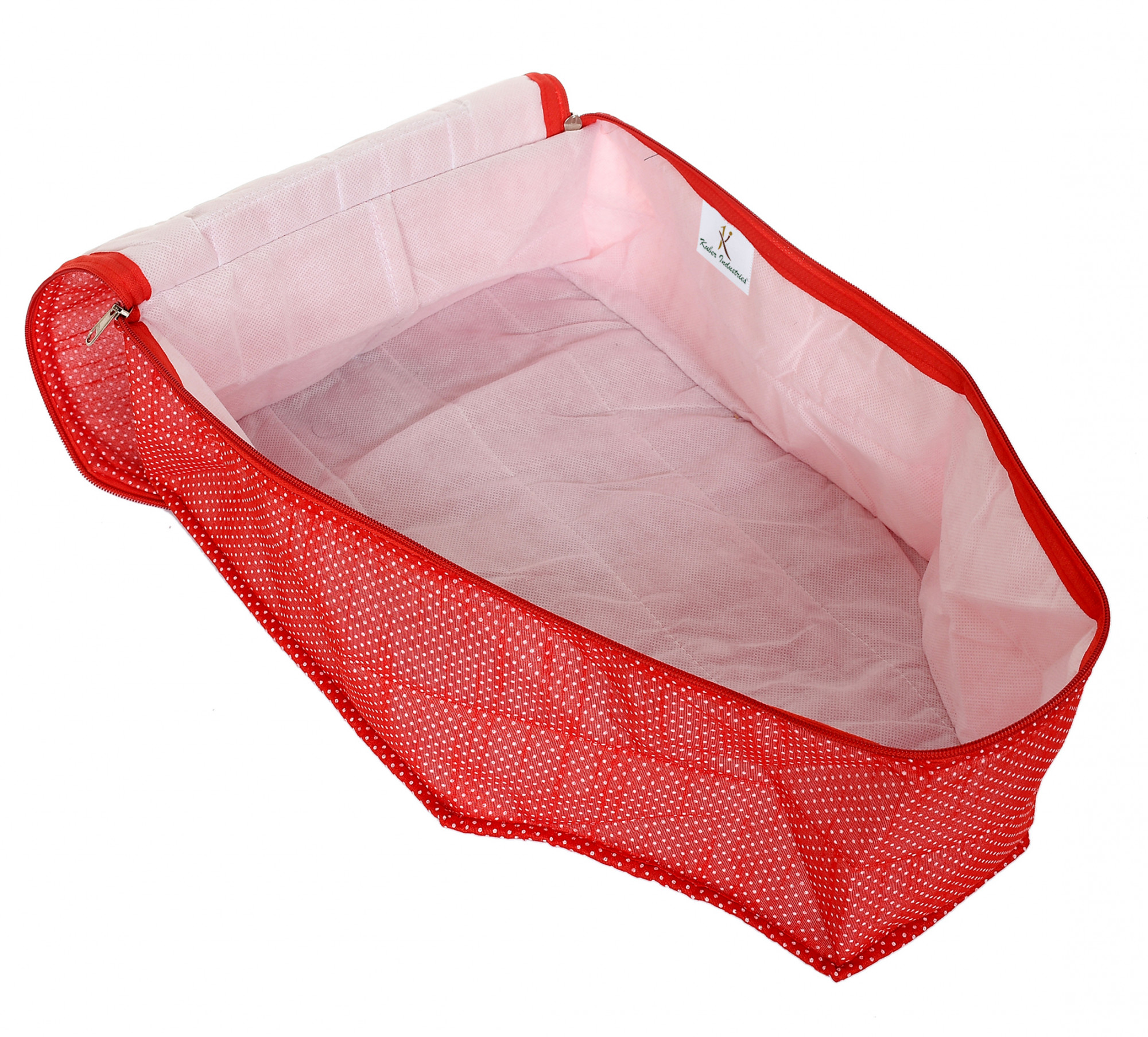Kuber Industries Dot Printed Non Woven Blouse Cover Storage Bag, Organizers for Wardrobe (Red)