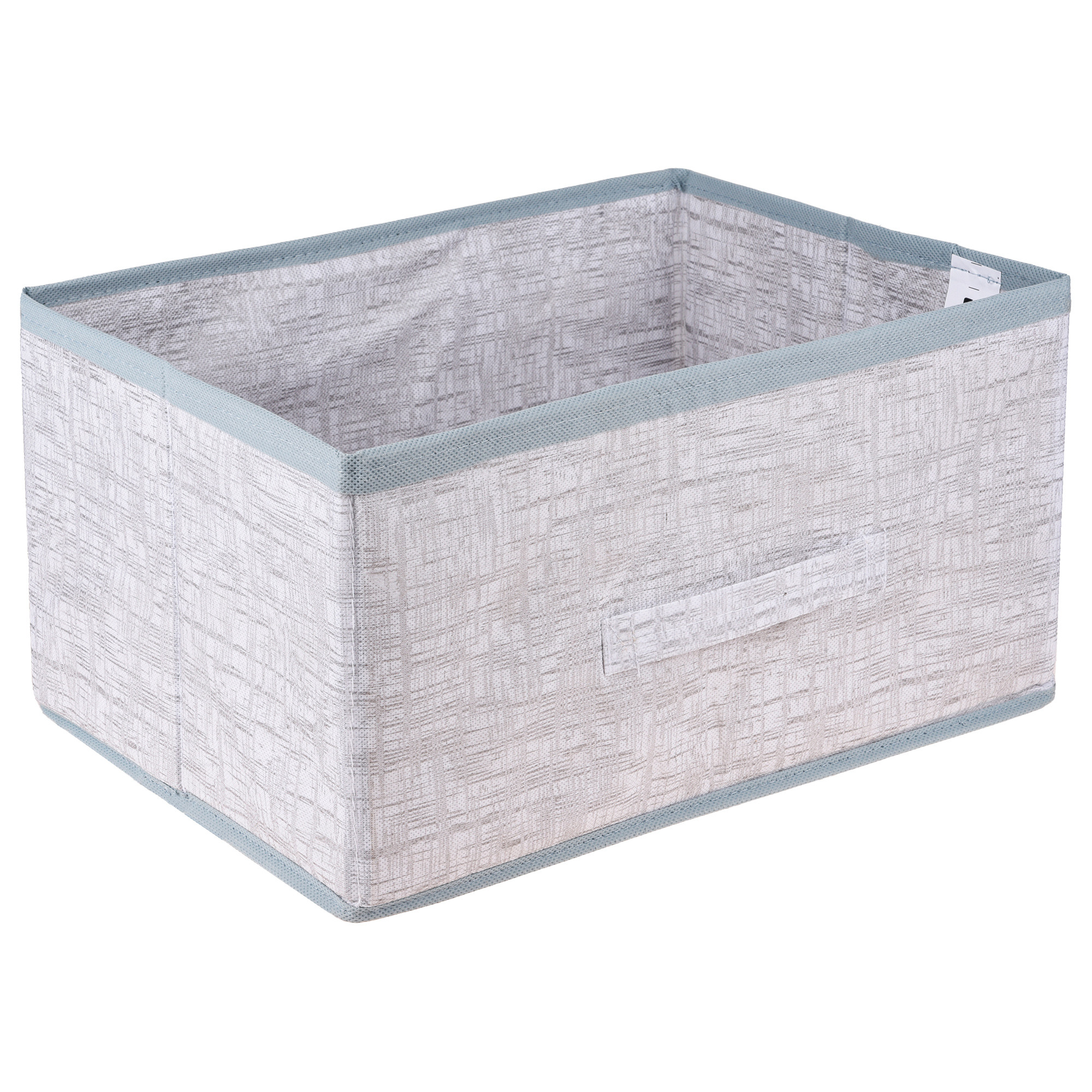 Kuber Industries Drawer Storage Box | Storage Bin for Clothes | Wardrobe Organizer for Books | Closet Box with Handle | Non-Woven Storage Box | Jute Printed Storage Box | Gray