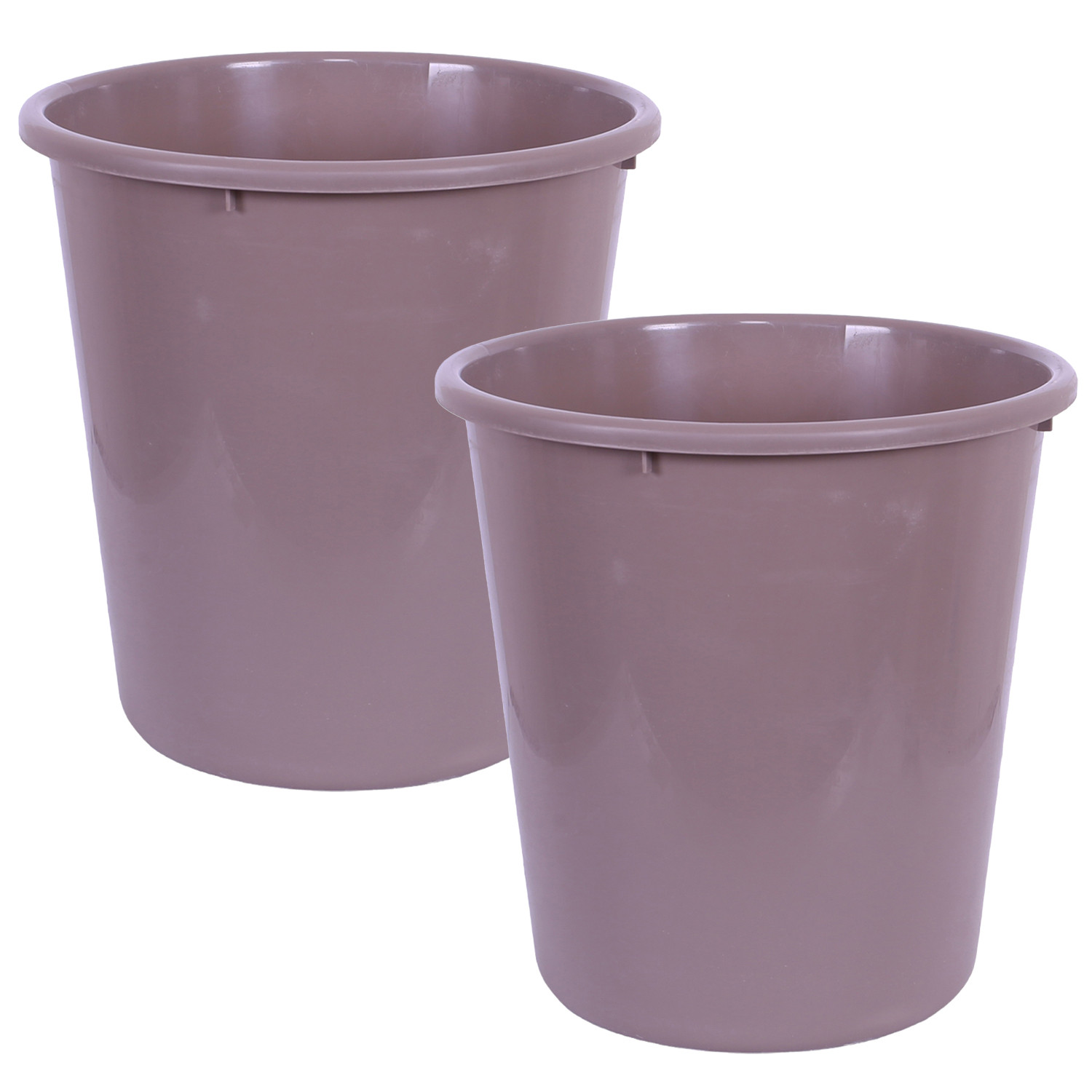 Kuber Industries Dustbin | Open Dustbin | Plastic Garbage Dustbin | Dustbin For Kitchen | Dustbin For Bathroom | Office Dustbin | Plain Sada Dustbin | 10 LTR | Brown